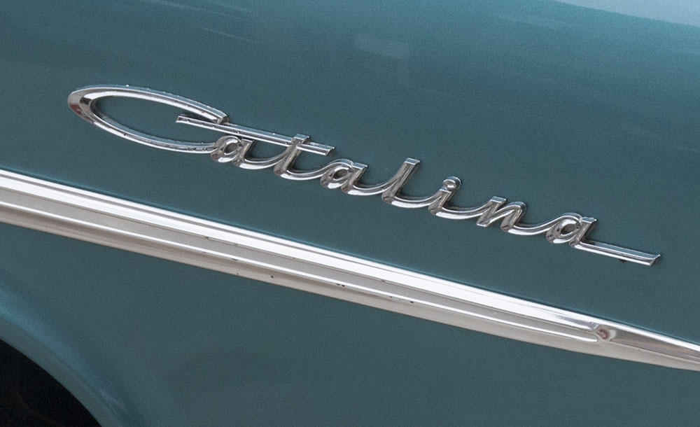 Nameplate on an automobile.