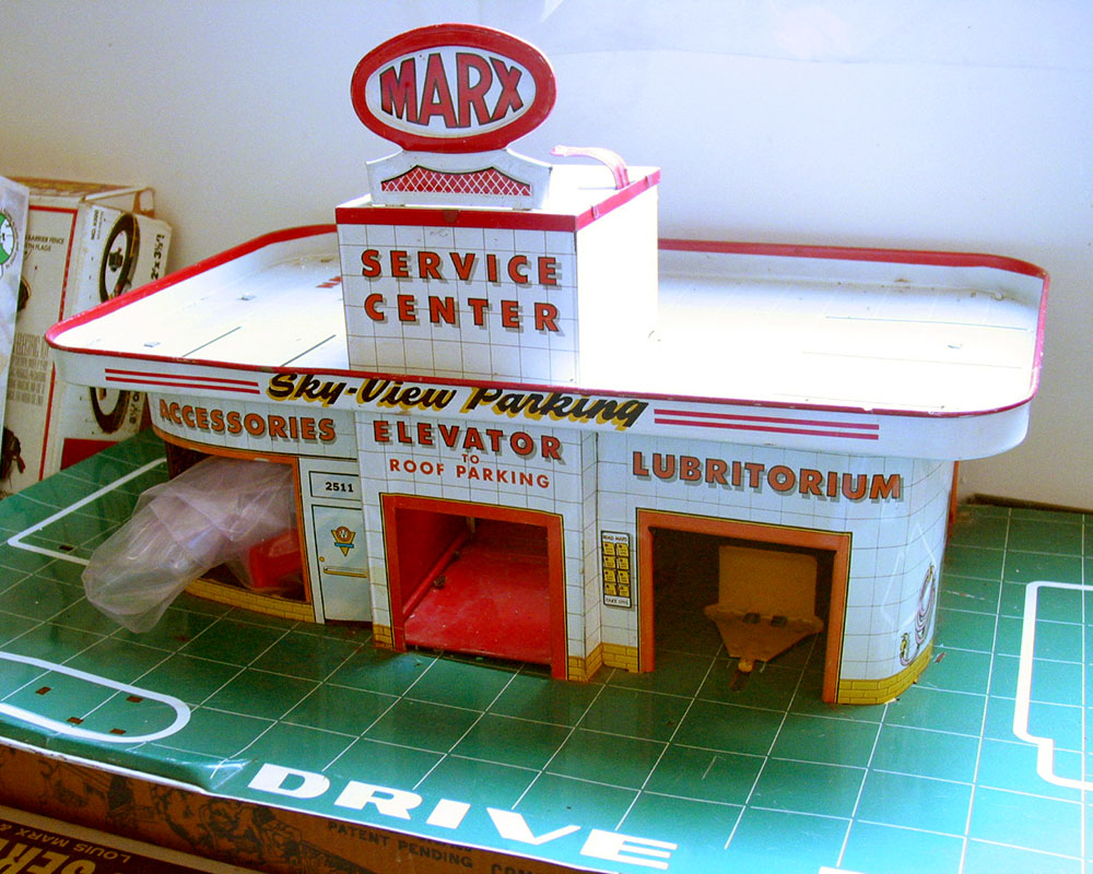 A Marx toy gas station.