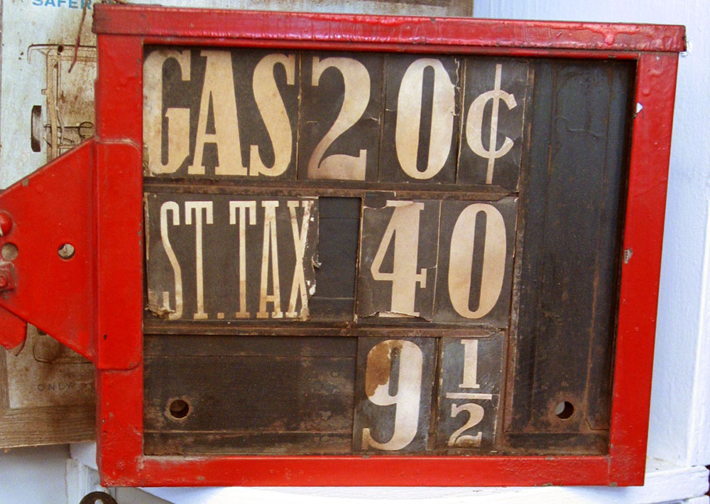 Old gas price sign.
