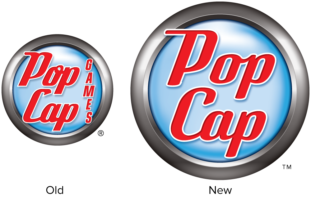 PopCap logo, old and new