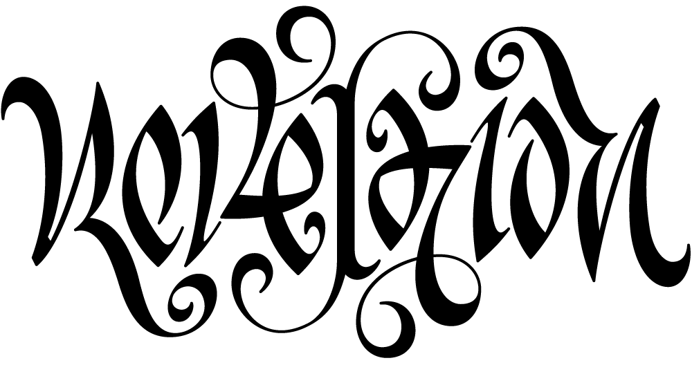 Ambigram of the word 'revelation'.