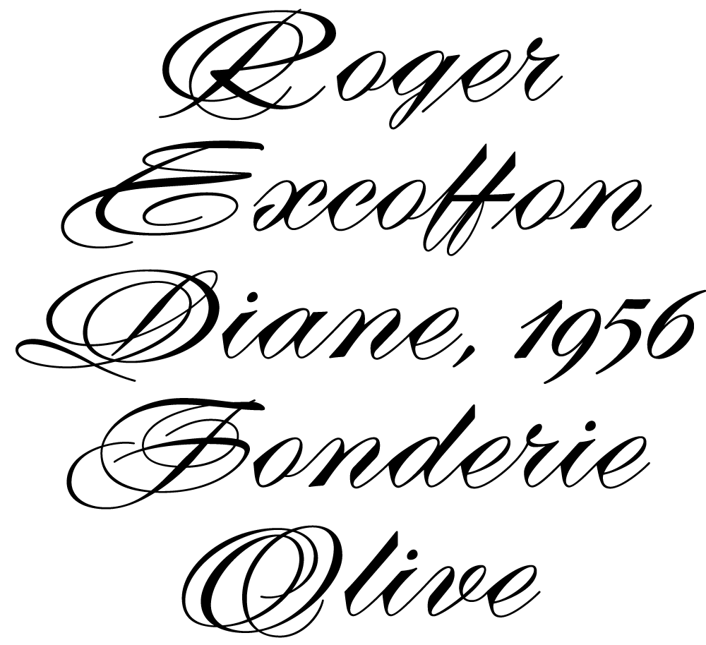 Roger Excoffon, Diane, 1956, Fonderie Olive.
