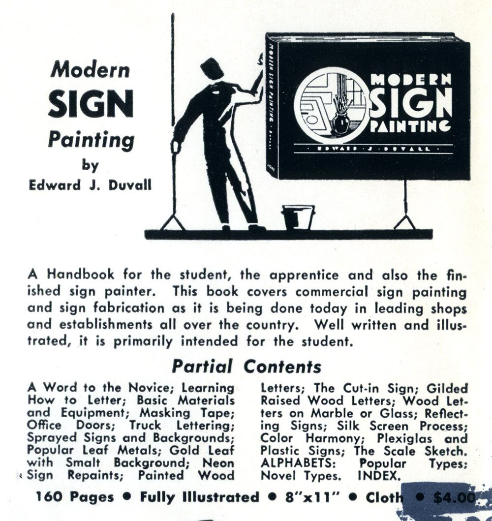 Ad for sign painting how-to book, 1957.