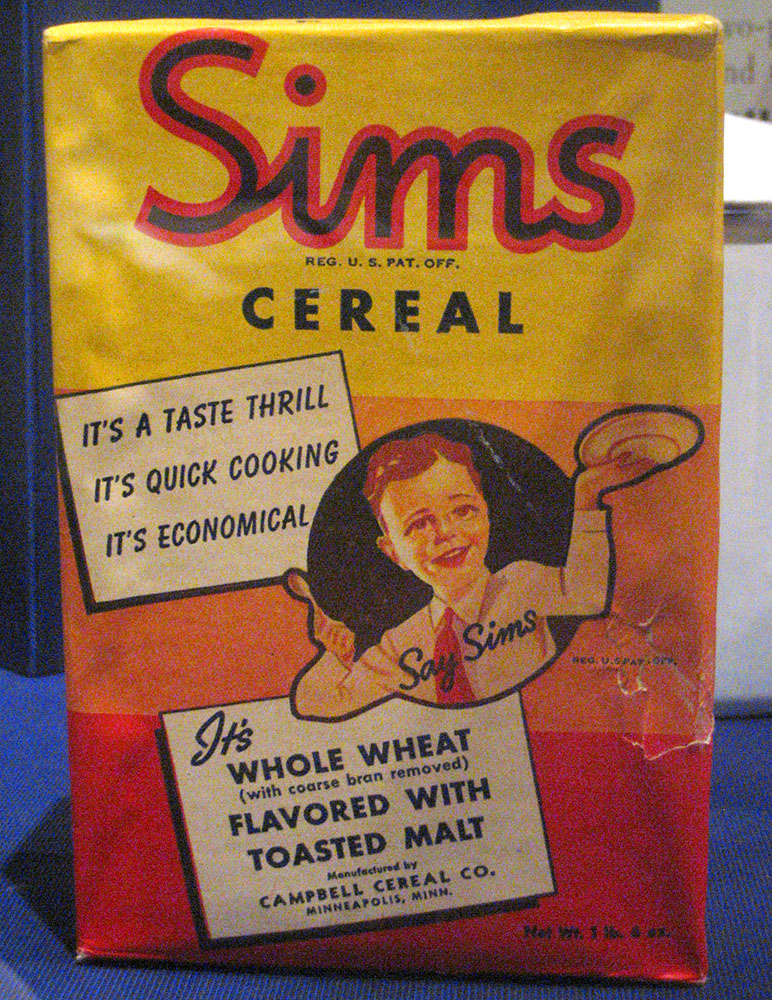 Vintage Sims cereal box