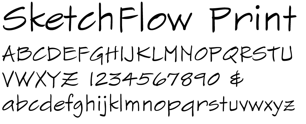 Sample of the SketchFlow Print font.