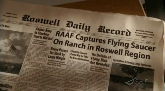 Prop newspaper from the science fiction tv series 'Taken'