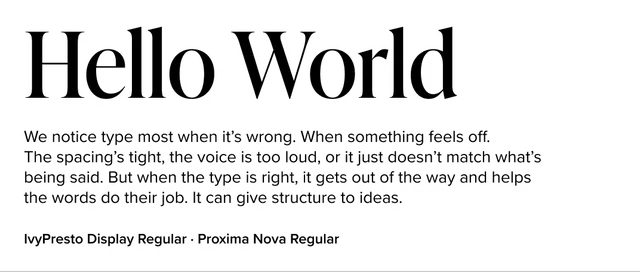 IvyPresto paired with Proxima Nova