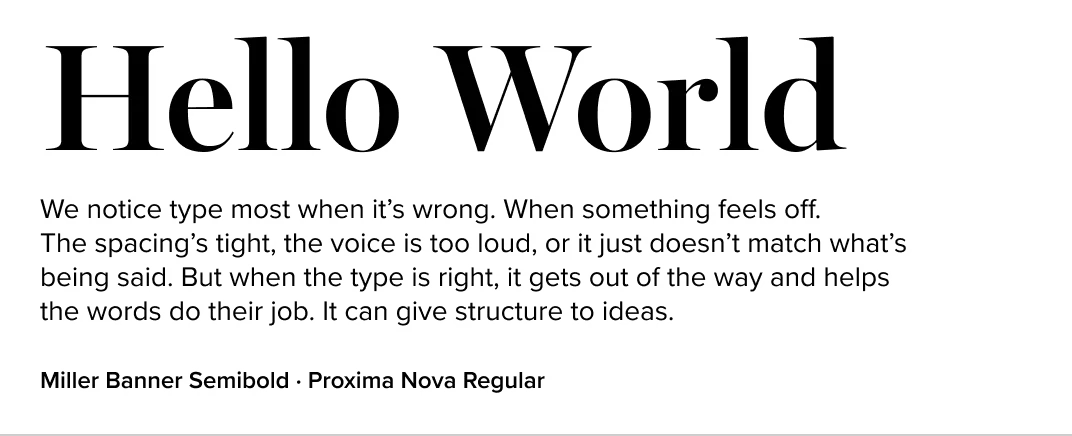 Miller paired with Proxima Nova