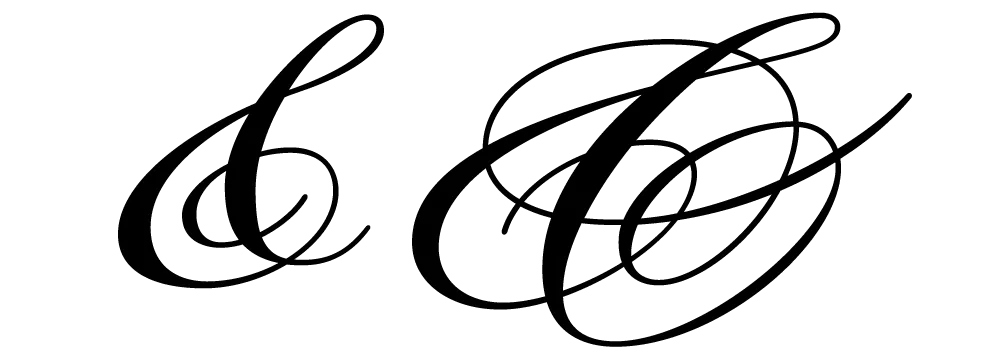 Plain and fancy ampersands.