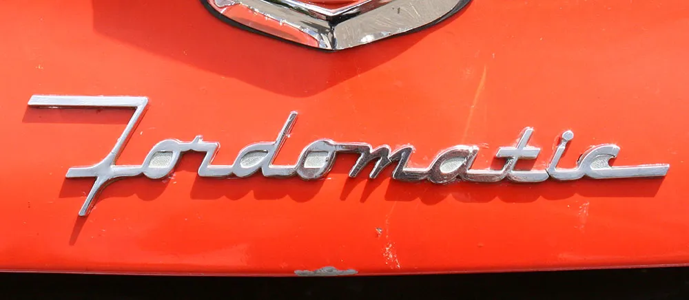 Ford truck nameplate.