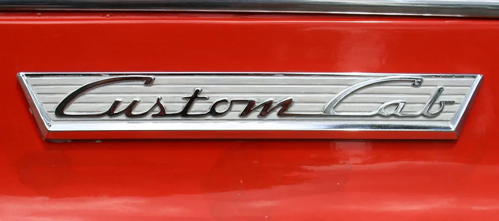 Ford truck nameplate.