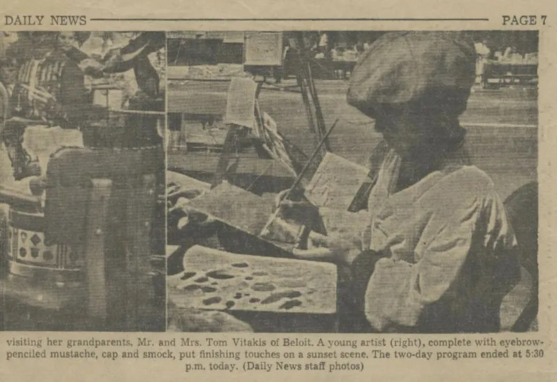 Me at 10 years old, painting on the sidewalk for 'Sidewalk Daze' in downtown Beloit, Wisconsin, 1966.