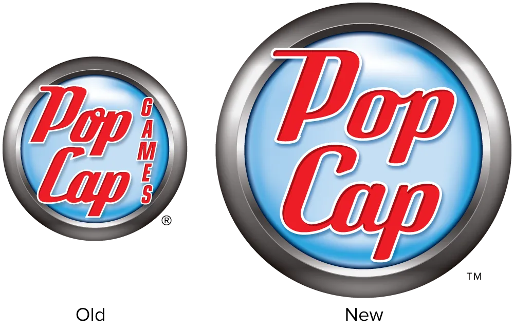 PopCap logo, old and new