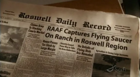 Prop newspaper from the science fiction tv series ‘Taken’