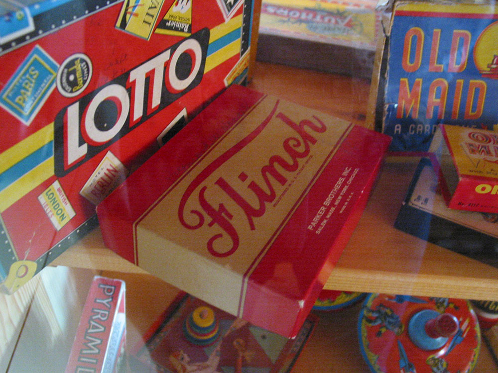 Assortment of vintage game boxes