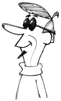 A sketch of George Jetson as a beatnik