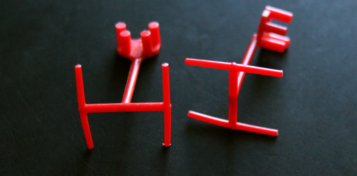 TV antennas from a Kenner® building set I had as a boy, spelling out the word 'HI'.